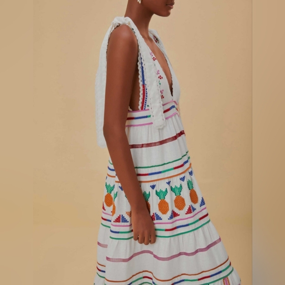 NWT FARM RIO Off-white Embroidered Maxi Dress Small $375 - Picture 9 of 12